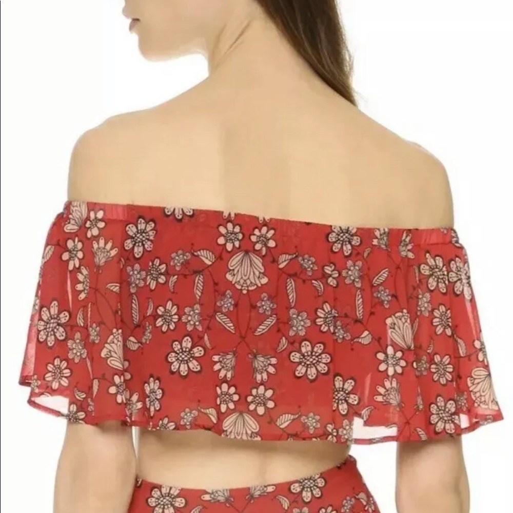 For love & lemons pia crop top floral Ruffle - Picture 2 of 8